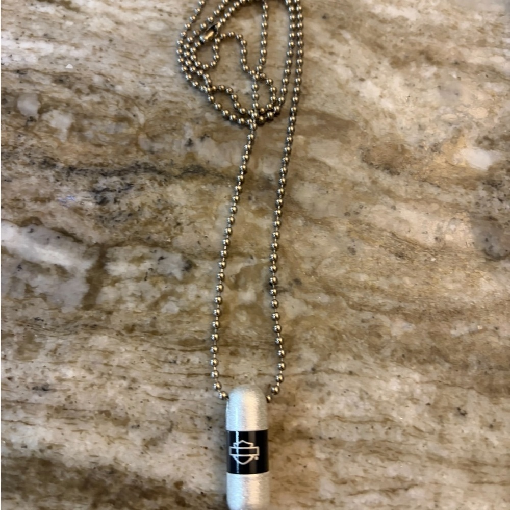 Harley-Davidson Silver and Black Necklace